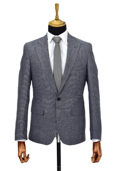 Erkek Lacivert Tek Spor Ceket Çift Yırtmaçlı BGL-ST03979 ürün görseli 1