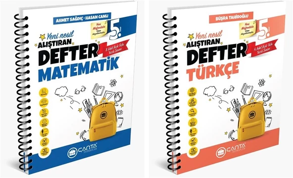 Çanta 2025 5. Sınıf Matematik + Türkçe Alıştıran Defter Seti 2 Kitap Güncel Müfredat ürün görseli 1