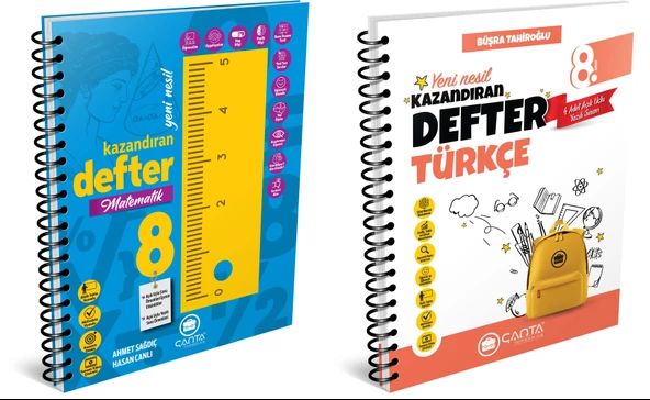 Çanta 2025 8. Sınıf Lgs Matematik + Türkçe Kazandıran Defter Seti 2 Kitap ürün görseli 1
