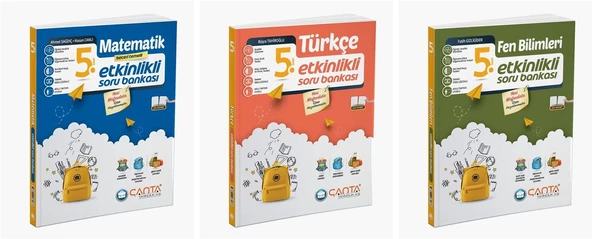 Çanta 2025 5. Sınıf Matematik + Türkçe + Fen Etkinlikli Kazanım Soru Seti 3 Kitap Güncel Müfredat ürün görseli 1