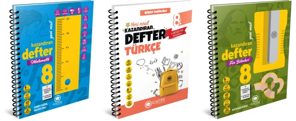 Çanta 2025 8. Sınıf Lgs Matematik + Türkçe + Fen Kazandıran Defter Seti 3 Kitap ürün görseli 1