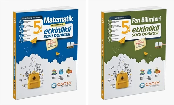 Çanta 2025 5. Sınıf Matematik + Fen Bilimleri Etkinlikli Kazanım Soru Seti 2 Kitap Güncel Müfredat ürün görseli 1
