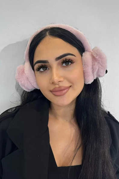 Pembe Renk Tilki Figürlü Peluş Kulaklık ürün görseli 1