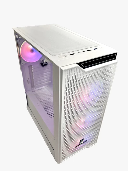 Gameforce Rainy Beyaz 4x120mm ARGB HALO Fan E-ATX Oyuncu Bilgisayar Kasası ürün görseli 1