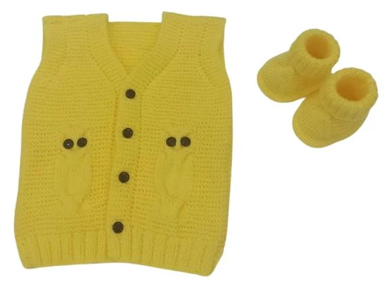 Örgü Baykuş Modeli Bebek Yeleği ve Patiği ürün görseli 1