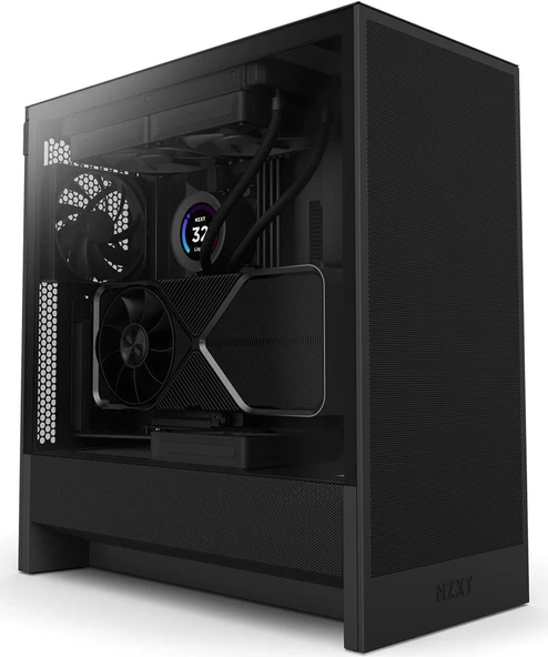 NZXT H5 Flow 2024 CC-H52FB-01 2 Fanlı ATX Siyah Bilgisayar Kasası ürün görseli 1