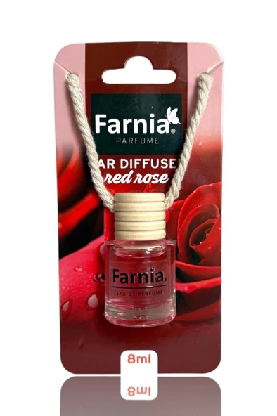 Farnia Yüksek Esanslı Askılı Araç Kokusu EDP Parfüm Kırmızı Gül 8 Ml ürün görseli 1