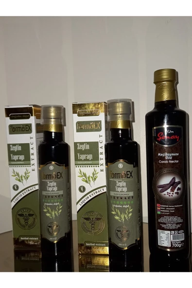 myfarmaex Zeytin Yaprağı Ekstratı 250 ml x 2 Adet Şenay Keçiboynuzu Özü 700 gr ürün görseli 1
