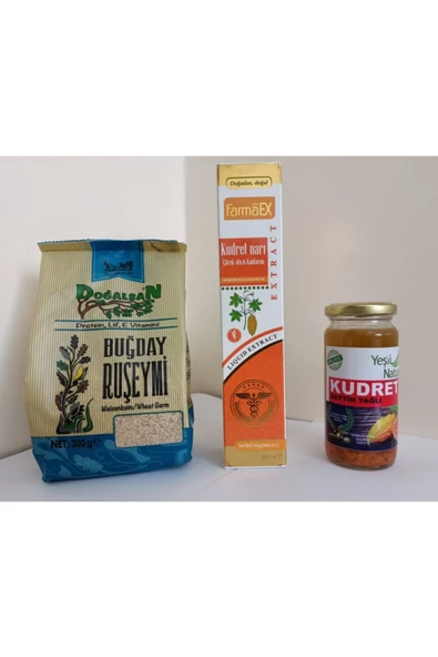 myfarmaex Kudret Narı Sıvı Ekstract 250ml + Zeytin Yağlı Kudret Narı 200ml + Doğalsan Buğday Ruşeymi 300gr ürün görseli 1