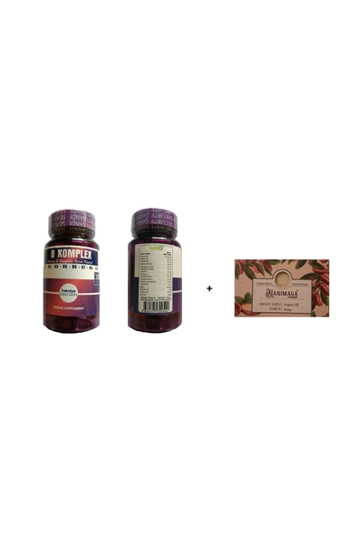 myfarmaex B KOMPLEX B1, B2, B3, B5, B6, B7, B9 Ve B12 (GELİŞTİRİLMİŞ ÖZEL FORMÜL) + ARGAN YAĞLI SABUN ürün görseli 1
