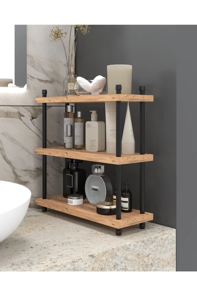 İnci Makyaj Ve Banyo Bakım Ürünleri Organizeri,çok Amaçlı Düzenleyici, Raf Ünitesi, 40 Cm A.çam ürün görseli 1