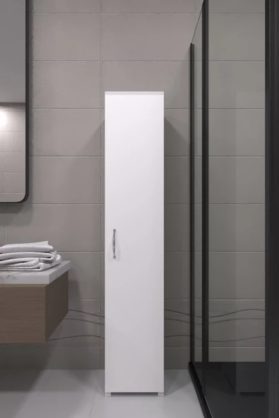 AYMOBSAN Tek Kapaklı Winter  Boy Dolabı , Çok Amaçlı Dolap , Killer Dolabı, Banyo Dolabı, Mutfak Dolabı Beyaz ürün görseli 1