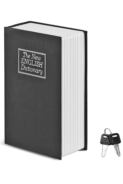 QASUL Kitap Görünümlü Altın Saklama Anahtarlı Çelik Mini Kasa Mücehver Kutusu Kilitli Kasa Kumbara ürün görseli 1