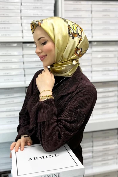 ARMİNE DJ SAF İPEK EŞARP 8920D (S)  (NOSTALJİ SURA) ürün görseli 1