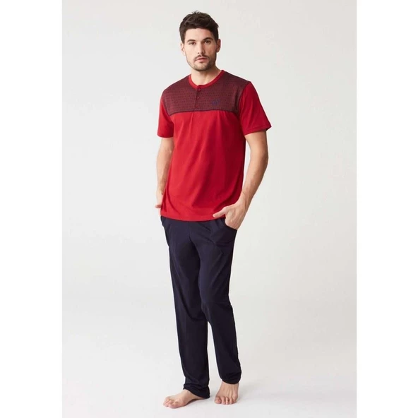 Mod 3259 Pamuklu Yazlık Kısa Kol Erkek Pijama Takım ürün görseli 1