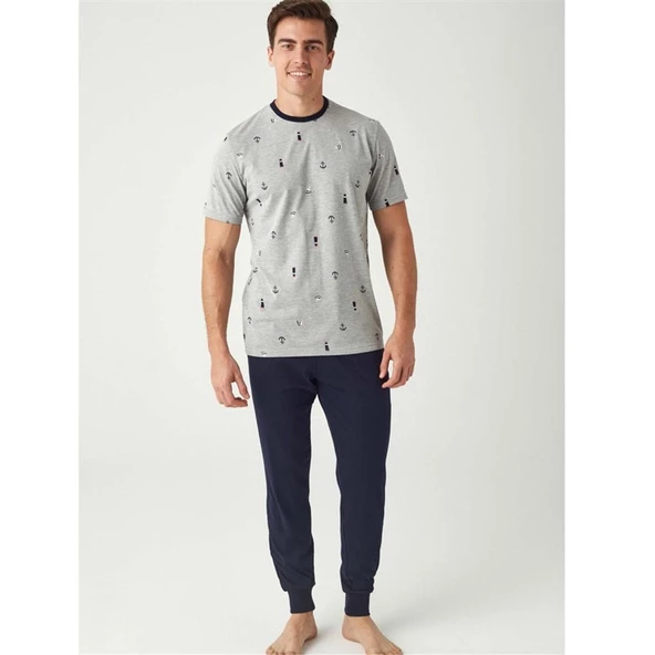 Mod Collection Çapalı Paça Lastik Bilekli Erkek Pijama Takım ürün görseli 1