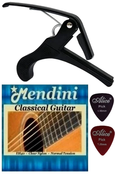 Chroma Kaliteli METAL Gitar Bağlama Saz Kaposu - Kelepçe + Mendini Klasik Gitar Tel Seti ürün görseli 1