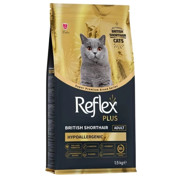 Reflex Plus British Shorthair Tavuklu ve Kızılcıklı Yetişkin Kedi Maması 1,5 Kg ürün görseli 1