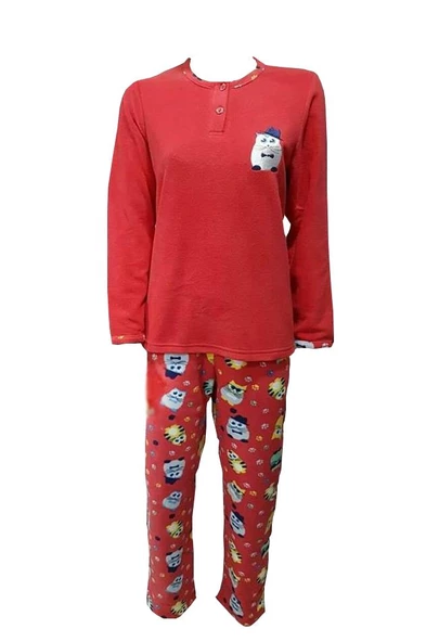 Mng 101 Kedi Desenli Bayan Polar Pijama Takım ürün görseli 1