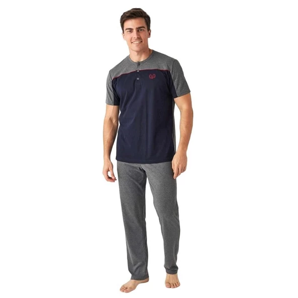 Mod Collection Günlük Kısa Kol Erkek Pijama Takım ürün görseli 1