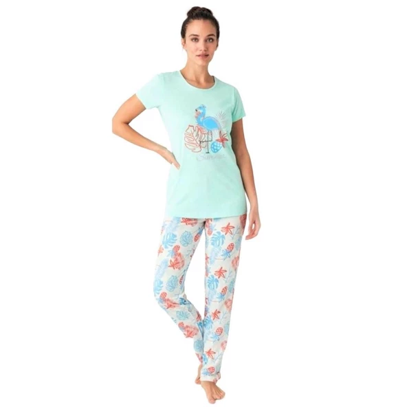 Mod Collection %100 Pamuk Kısa Kol Bayan Pijama Takım ürün görseli 1