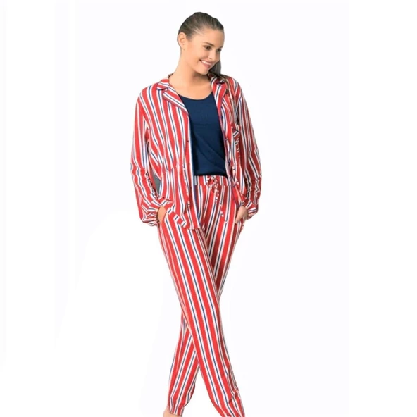 Pierre Cardin Önden Düğmeli İçi Askılı Bayan Pijama Takım ürün görseli 1