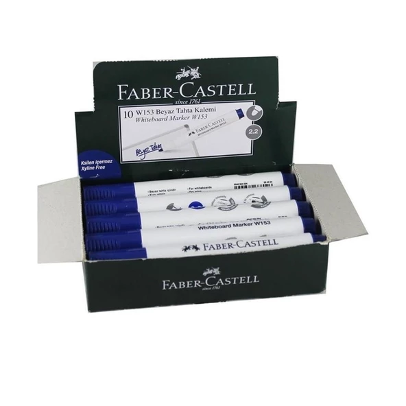 Faber Castell Tahta Kalemi W153 W.Board Markör Mavi - 10 Adet ürün görseli 1