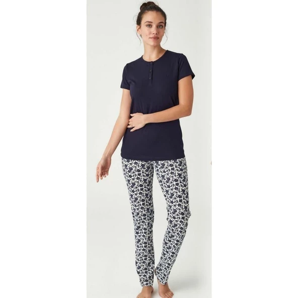 Mod Collection %100 Pamuk Patlı Kısa Kol Bayan Pijama Takım ürün görseli 1