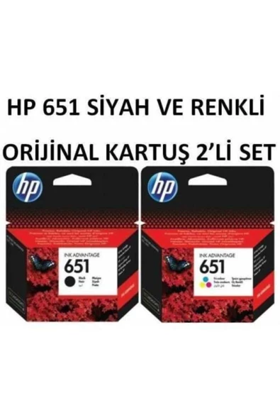 Hp 651 Siyah Ve Renkli Orjinal Kartuş Ücretsiz Kartuş ürün görseli 1