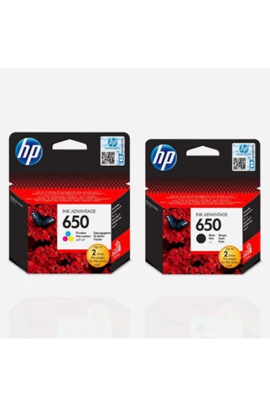 Hp Cz101ae Cz102ae 650 Siyah Ve Üç Renkli Kartuş ürün görseli 1