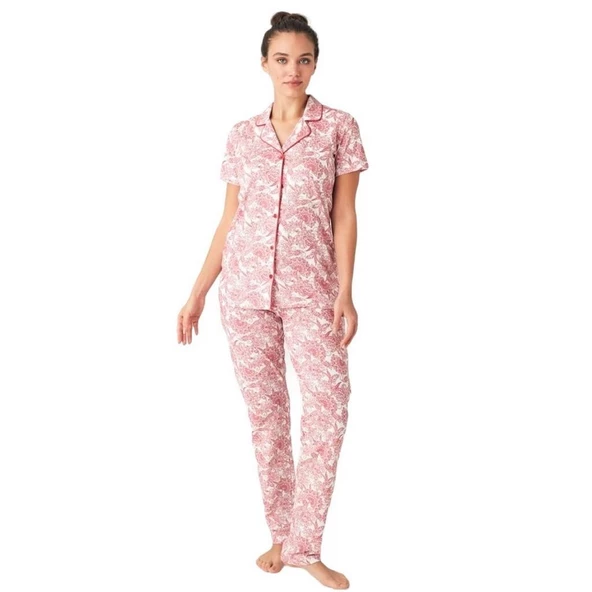 Mod Collection Boydan Düğmeli Gömlek Bayan Pijama Takım ürün görseli 1