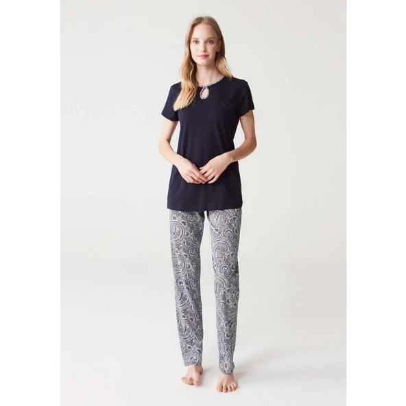 Mod Collection 3260 Kısa Kol Pamuklu Bayan Pijama Takım ürün görseli 1