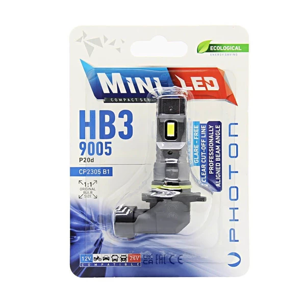 Photon Mini HB3 9005 Compact Led 12-24V Tekli Blister ürün görseli 1