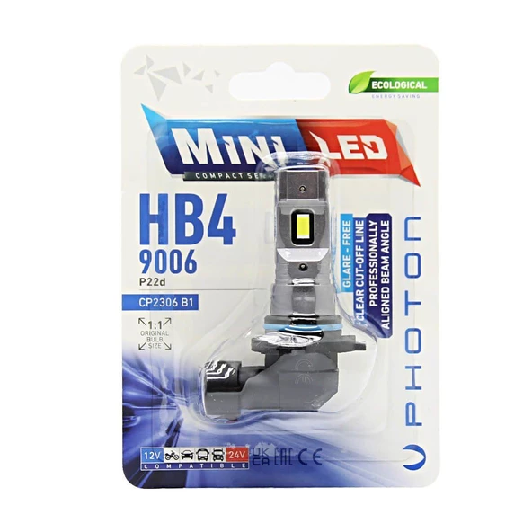 Photon Mini HB4 9006 Compact Led 12-24V Tekli Blister ürün görseli 1