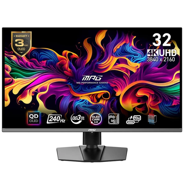 Msı 31.5 Mpg 321Urx Qd-Oled 3840X2160 Uhd 16:9 Flat Qd-Oled 240Hz 0.03Ms Adaptıve-Sync Gamıng Monıtor ürün görseli 1
