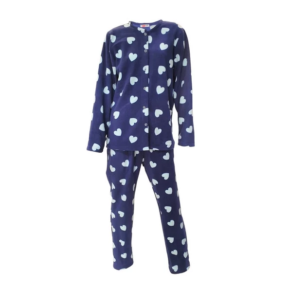 Ciciten 22314 Boydan Düğmeli Bayan Polar Pijama Takım ürün görseli 1