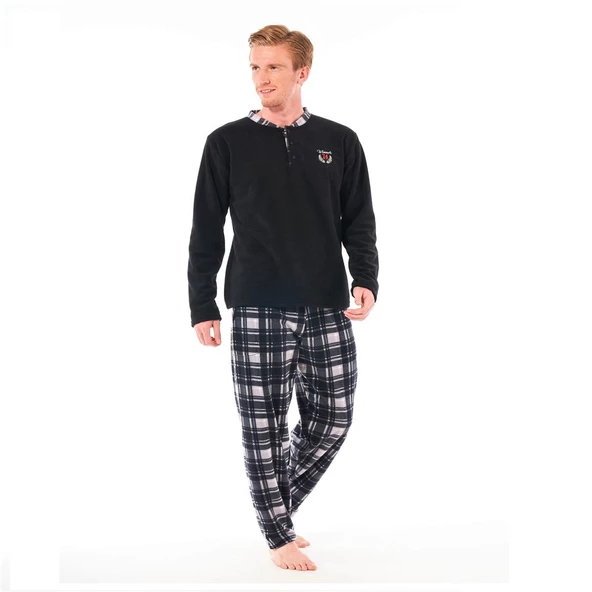 Estiva Alt Pijaması Ekose Kareli Polar Erkek Pijama Takım ürün görseli 1