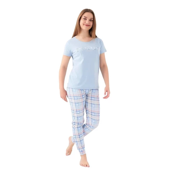 Pierre Cardin Pamuklu Lastikli Paça Kısa Kol Bayan Pijama Takım ürün görseli 1