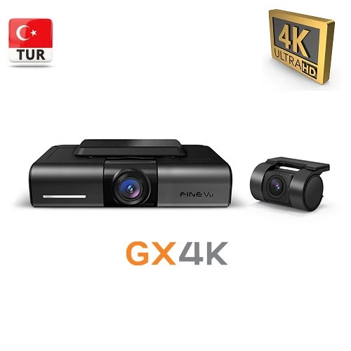 FINEVU GX4K Ultra HD 2ch Wi-Fi Türkçe 2 Kameralı Araç Kamerası ürün görseli 1