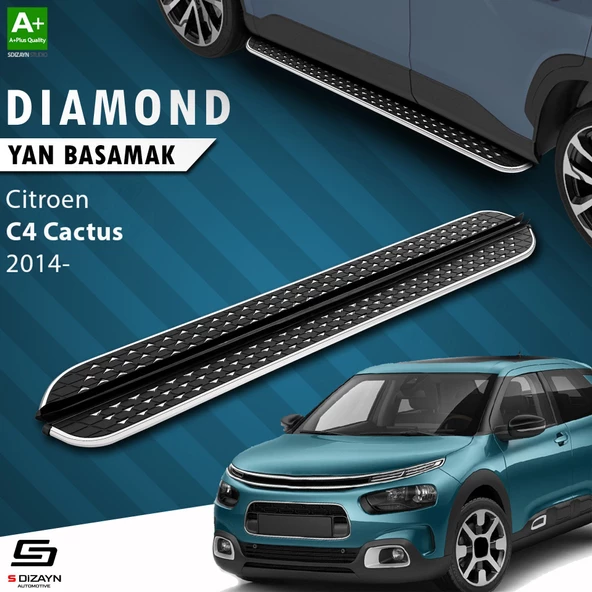 S-Dizayn Citroen C4 Cactus Diamond Krom Yan Basamak 183 Cm 2014 Üzeri ürün görseli 1
