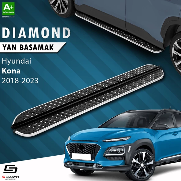 S-Dizayn Hyundai Kona Diamond Krom Yan Basamak 173 Cm 2018-2023 ürün görseli 1