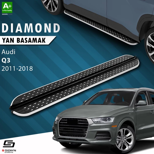 S-Dizayn Audi Q3 8U Diamond Krom Yan Basamak 173 Cm 2011-2018 ürün görseli 1