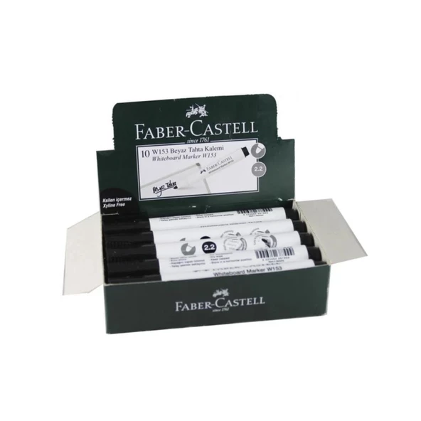 Faber Castell Tahta Kalemi W153 W.Board Markör Siyah - 10 Adet ürün görseli 1