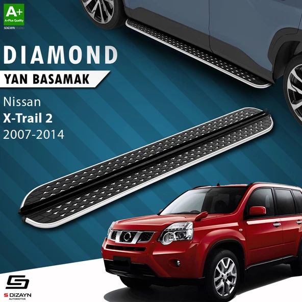 S-Dizayn Nissan X-Trail T31 Diamond Krom Yan Basamak 173 Cm 2007-2014 ürün görseli 1