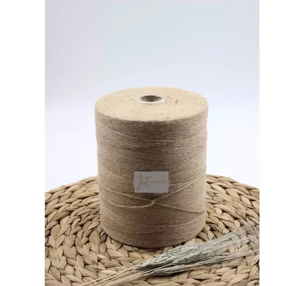 Jütburada Bej Jüt İplik ~1 KG 1000 Metre Hasır İp Kırnap İp Doğal İp Çuval İp ürün görseli 1
