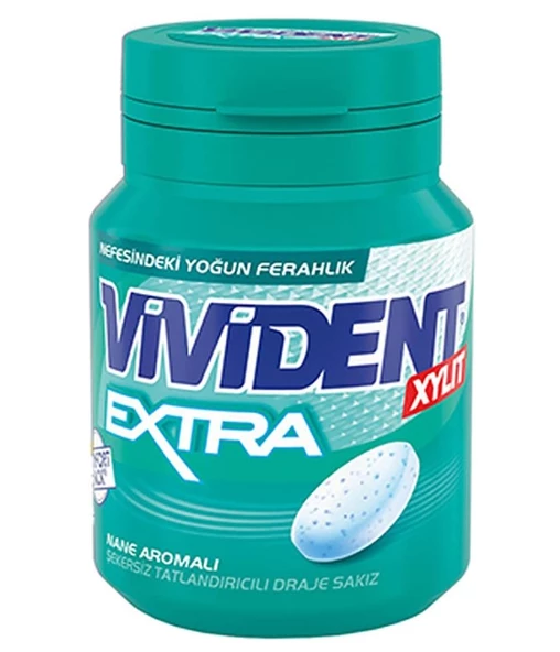 Vivident Extra Mentol-Nane Aromalı Şekersiz-Tatlandırıcılı Draje Sakız Kutu 66g ürün görseli 1