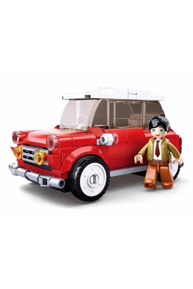 Model Bricks Kırmızı Retro Araba - Resim 2