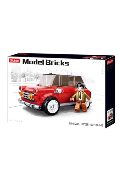 Model Bricks Kırmızı Retro Araba ürün görseli 1