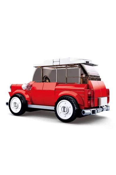 Model Bricks Kırmızı Retro Araba - Resim 3