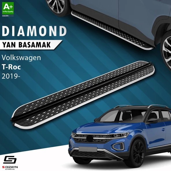 S-Dizayn VW T-Roc Diamond Krom Yan Basamak 173 Cm 2019 Üzeri ürün görseli 1